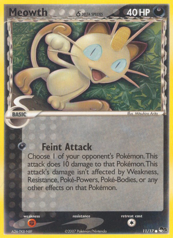 Meowth δ 11/17 Common | POP Series 5 | Pokemon Card
