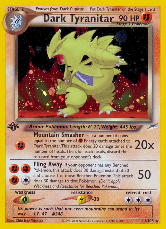 Dark Tyranitar 11/105 Rare Holo | Neo Destiny | Pokemon Card