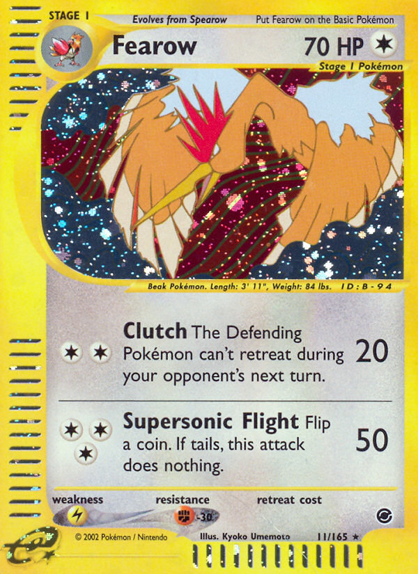 Fearow 11/165 Rare Holo | Expedition Base Set | Pokemon Card