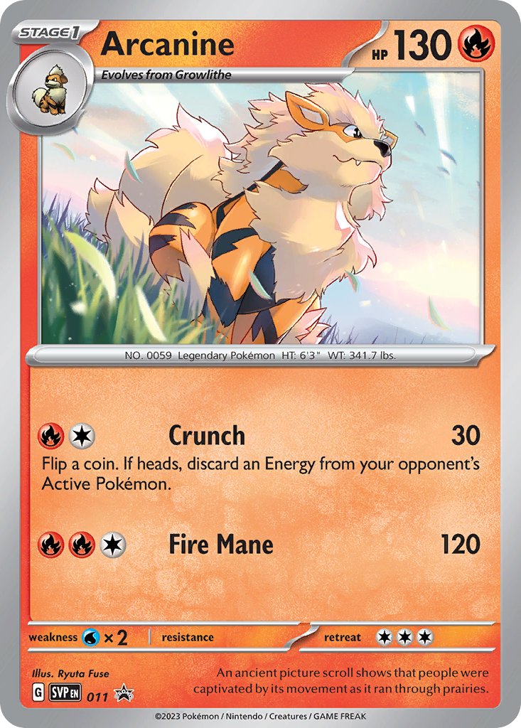 Arcanine #11 Promo | Scarlet & Violet Black Star Promos | Pokemon Card