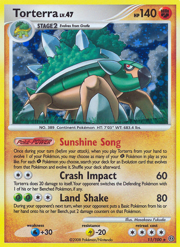 Torterra 11/100 Rare Holo | Stormfront | Pokemon Card