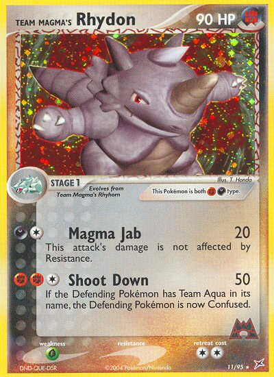 Team Magma's Rhydon 11/95 Rare Holo | Team Magma vs Team Aqua | Pokemon Card