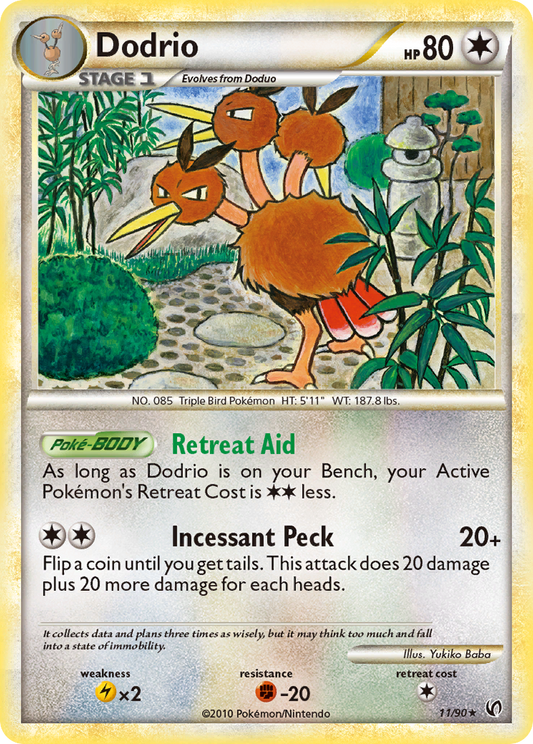 Dodrio 11/90 Rare | HS—Undaunted | Pokemon Card
