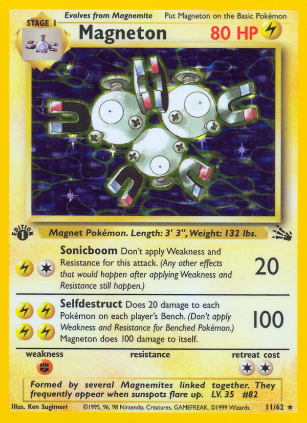Magneton 11/62 Rare Holo | Fossil | Pokemon Card