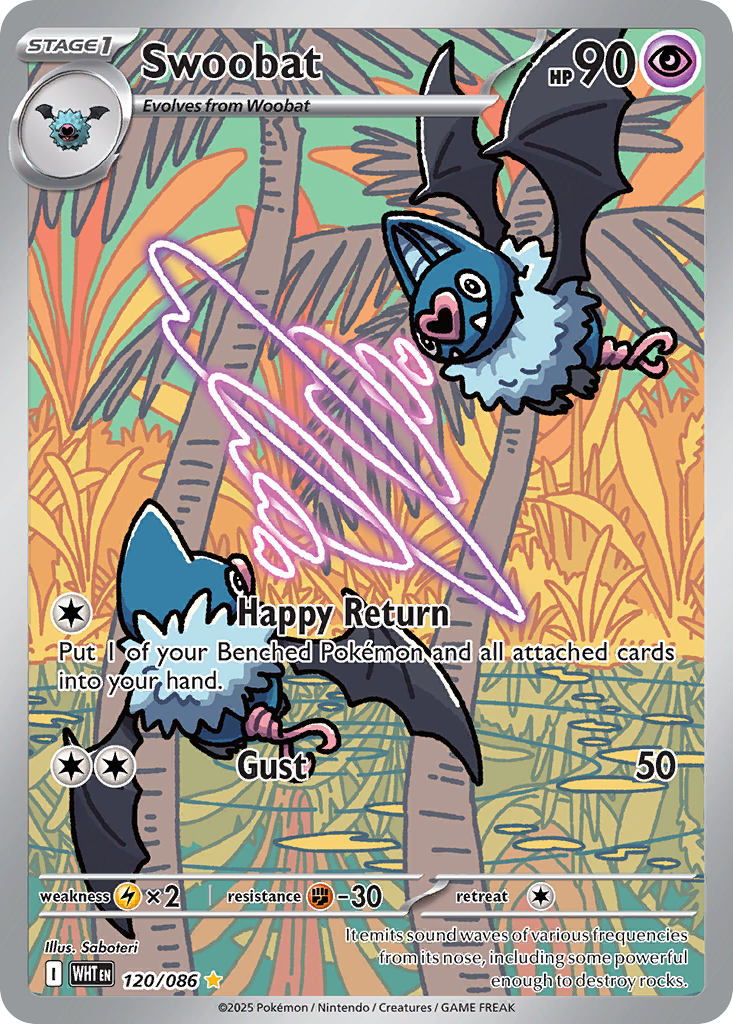 Swoobat 120/86 Illustration Rare | White Flare | Pokemon Card