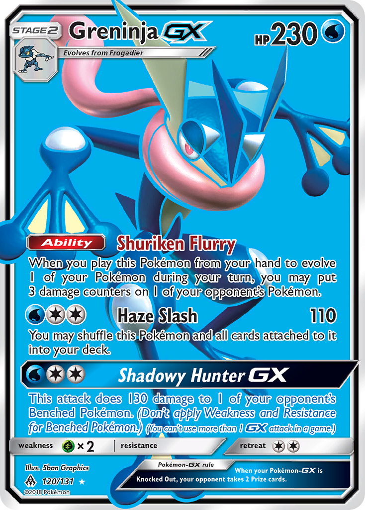 Greninja-GX 120/131 Rare Ultra | Forbidden Light | Pokemon Card