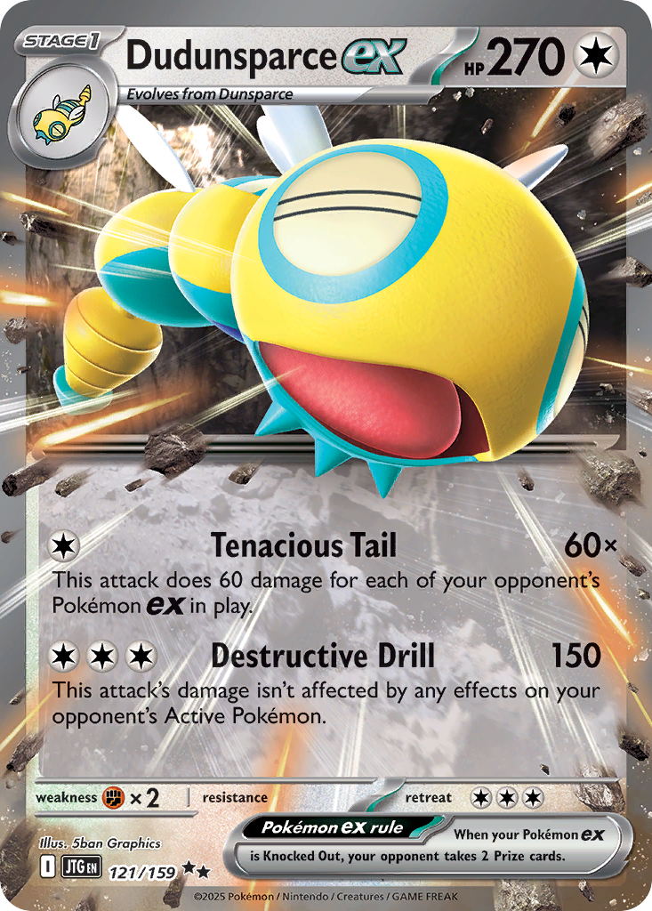 Dudunsparce ex 121/159 Double Rare | Journey Together | Pokemon Card