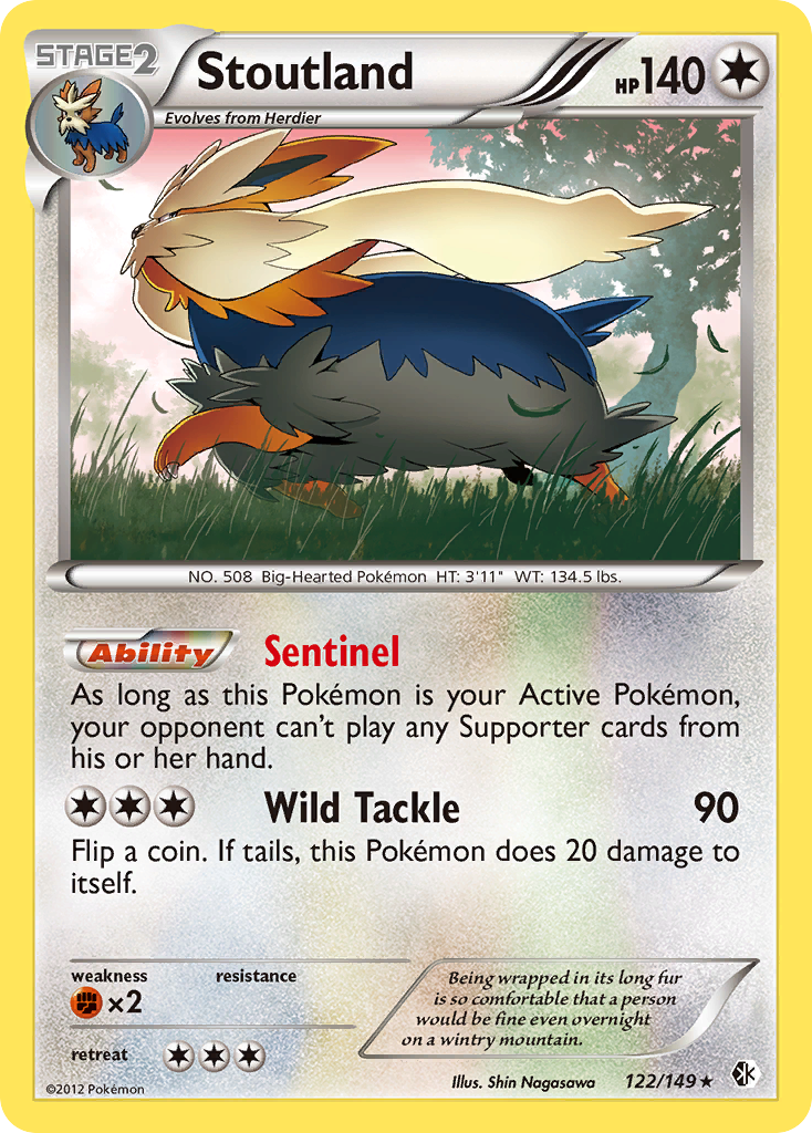 Stoutland 122/149 Rare Holo | Boundaries Crossed | Pokemon Card