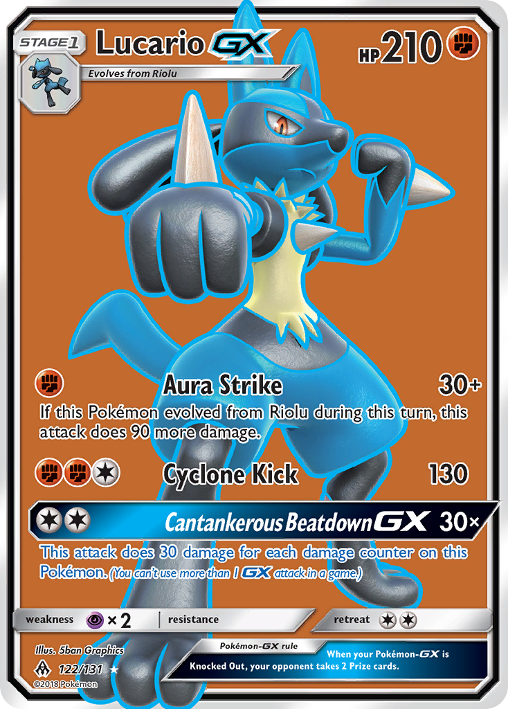Lucario-GX 122/131 Rare Ultra | Forbidden Light | Pokemon Card