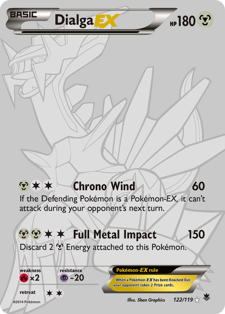 Dialga-EX 122/119 Rare Secret | Phantom Forces | Pokemon Card