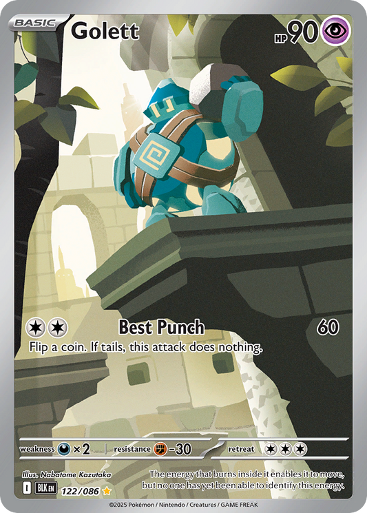 Golett 122/86 Illustration Rare | Black Bolt | Pokemon Card