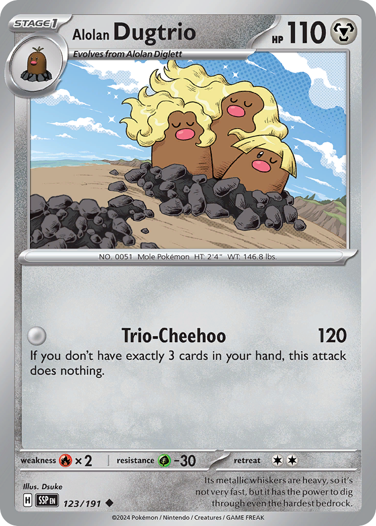 Buy Alolan Dugtrio | Surging Sparks | Pokemon Card NZ Brickheads Collectables Buy Alolan Dugtrio | Surging Sparks | Pokemon Card NZ Brickheads Collectables