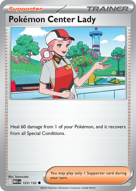 Pokémon Center Lady 123/132 Common | Mega Evolution | Pokemon Card