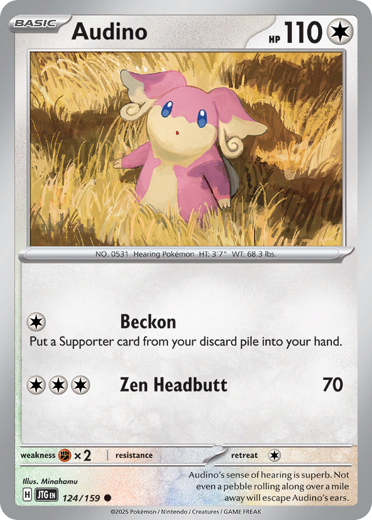 Audino 124/159 Common | Journey Together | Pokemon Card
