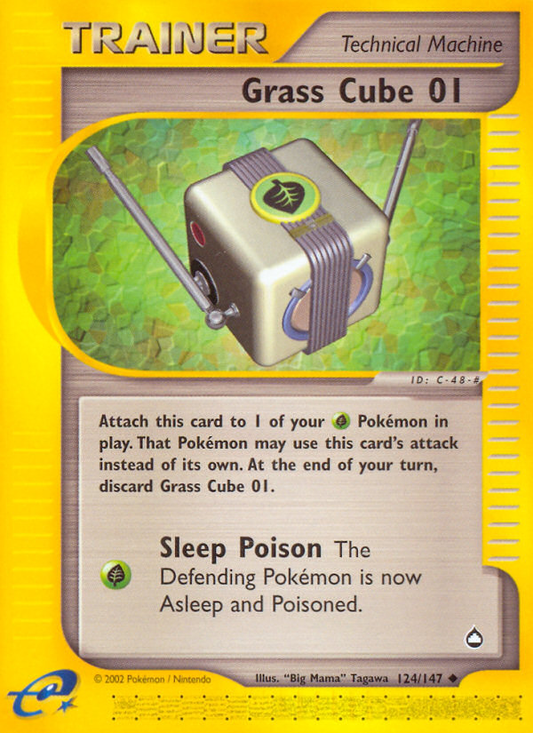 Grass Cube 01 124/147 Uncommon | Aquapolis | Pokemon Card