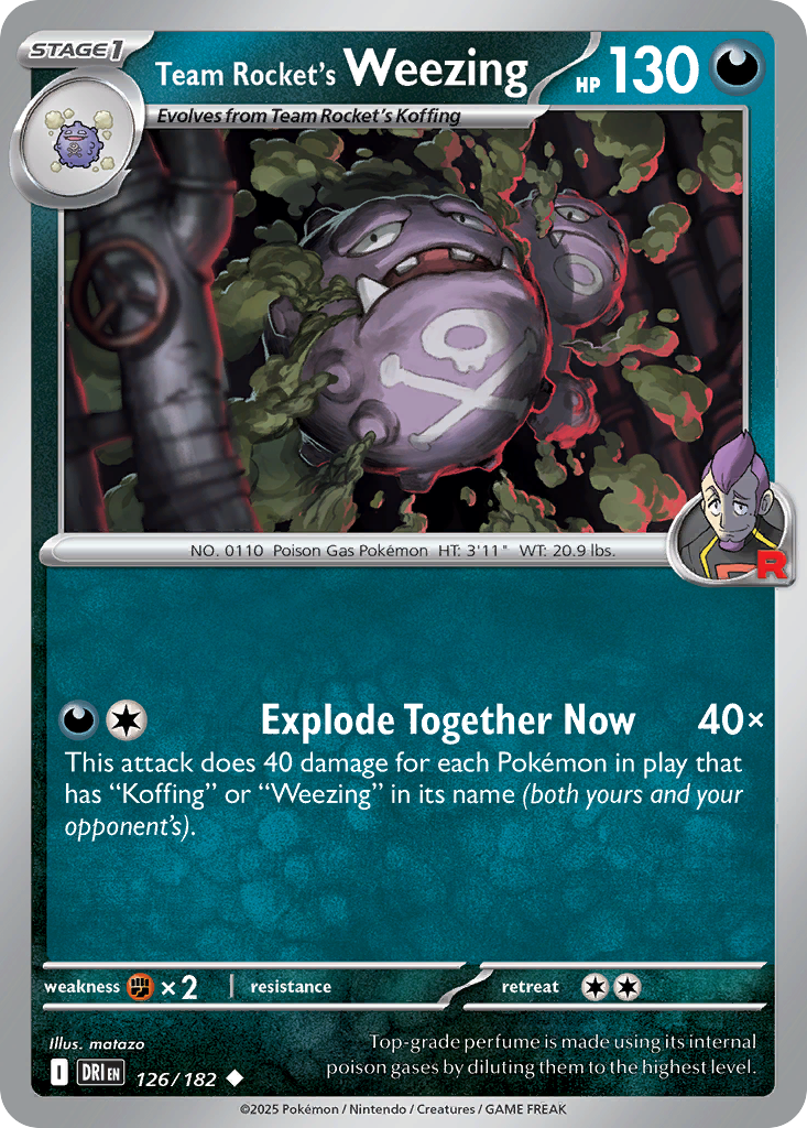 Team Rocket's Weezing 126/182 Uncommon | Destined Rivals | Pokemon Card