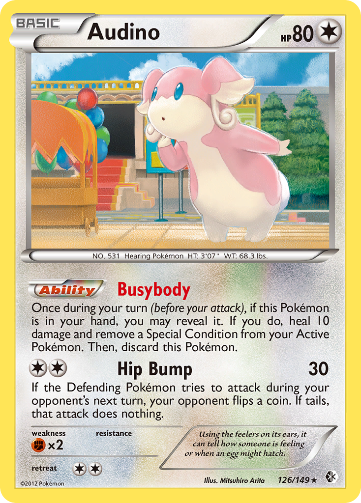 Audino 126/149 Rare | Boundaries Crossed | Pokemon Card