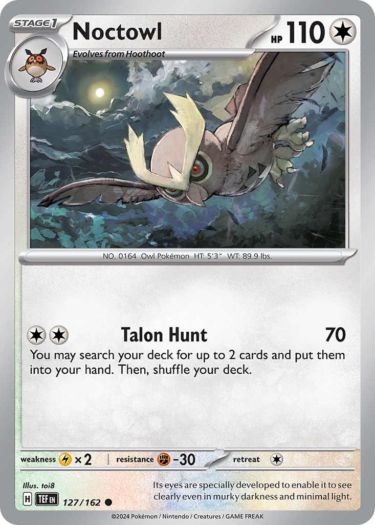Noctowl 127/162 Common | Temporal Forces | Pokemon Card