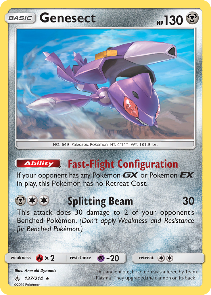 Genesect 127/214 Rare | Unbroken Bonds | Pokemon Card
