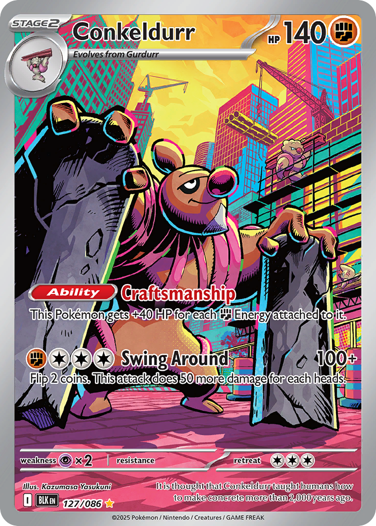 Conkeldurr 127/86 Illustration Rare | Black Bolt | Pokemon Card
