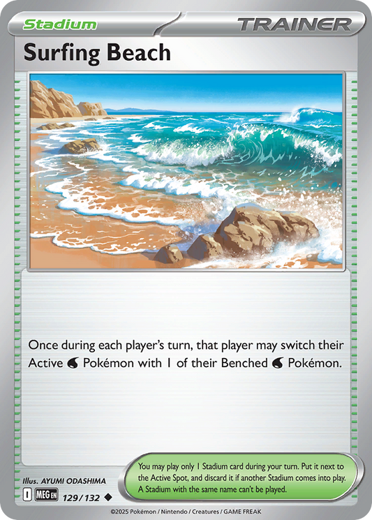 Surfing Beach 129/132 Uncommon | Mega Evolution | Pokemon Card