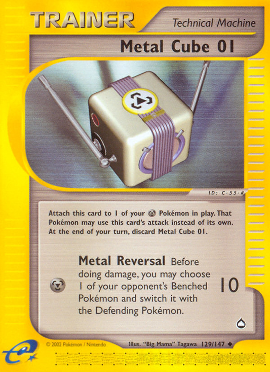 Metal Cube 01 129/147 Uncommon | Aquapolis | Pokemon Card