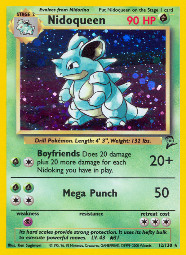 Nidoqueen 12/130 Rare Holo | Base Set 2 | Pokemon Card