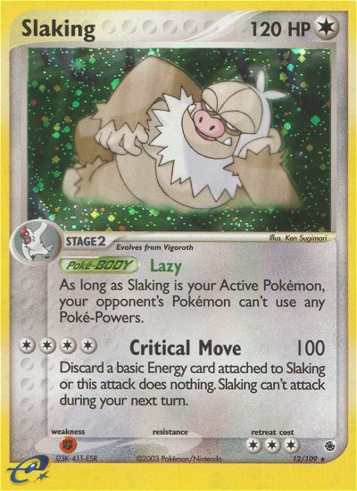 Slaking 12/109 Rare Holo | Ruby & Sapphire | Pokemon Card
