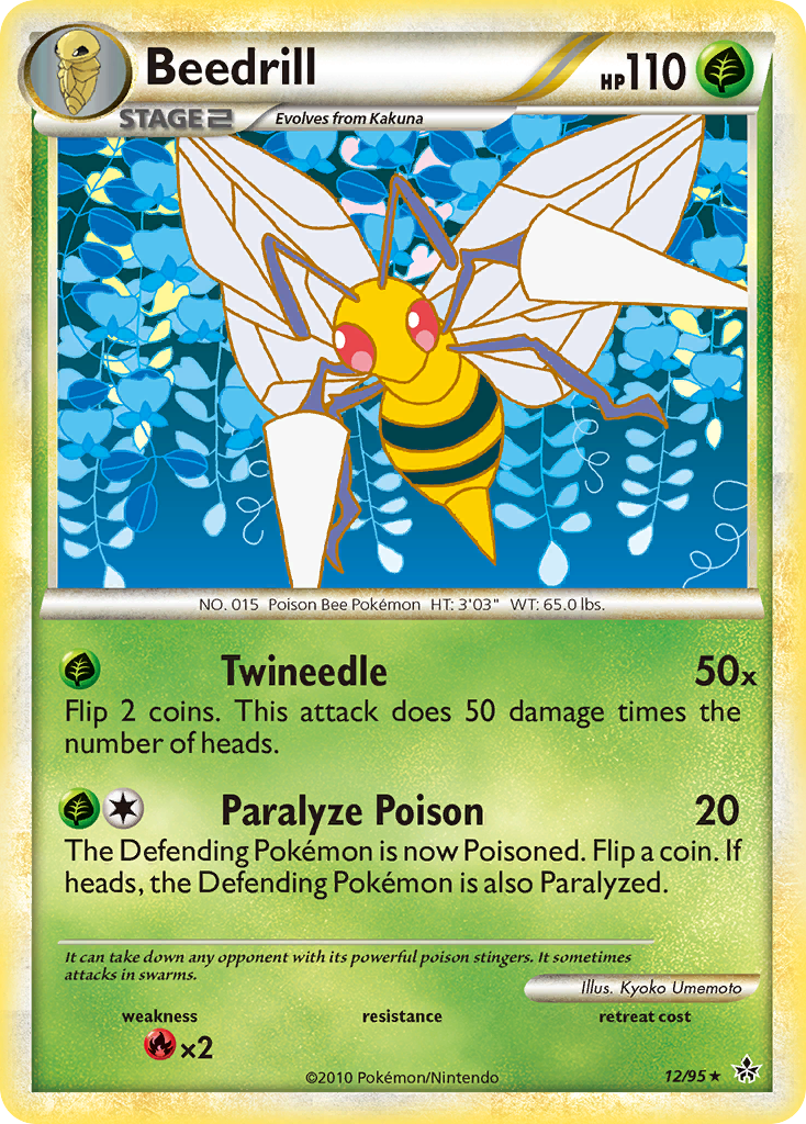 Beedrill 12/95 Rare | HS—Unleashed | Pokemon Card