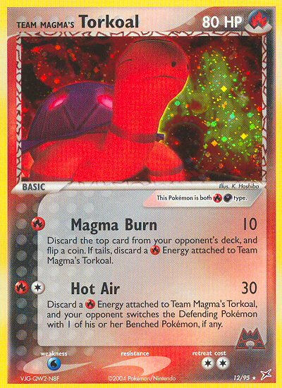 Team Magma's Torkoal 12/95 Rare Holo | Team Magma vs Team Aqua | Pokemon Card