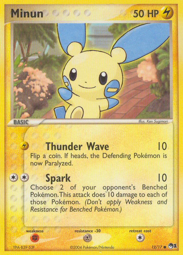 Minun 12/17 Common | POP Series 1 | Pokemon Card