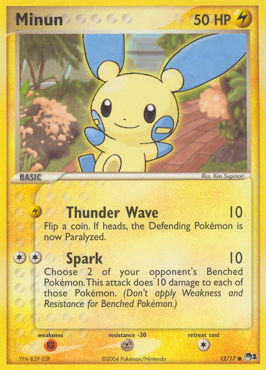 Minun 12/17 Common | POP Series 1 | Pokemon Card