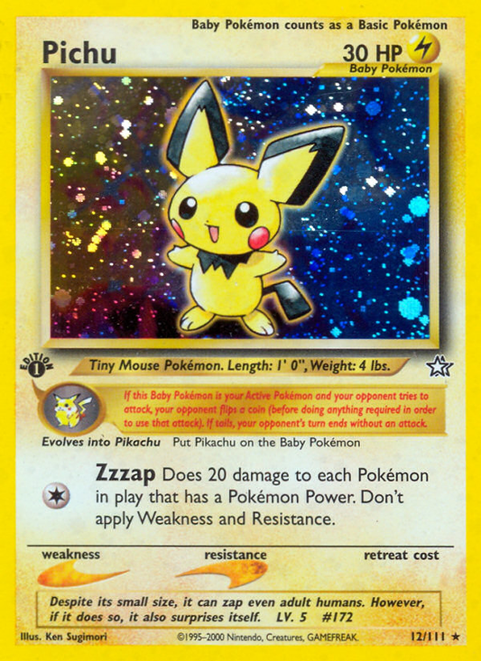 Pichu 12/111 Rare Holo | Neo Genesis | Pokemon Card