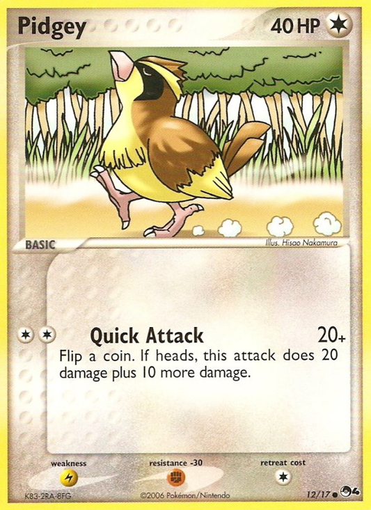 Pidgey 12/17 Common | POP Series 4 | Pokemon Card