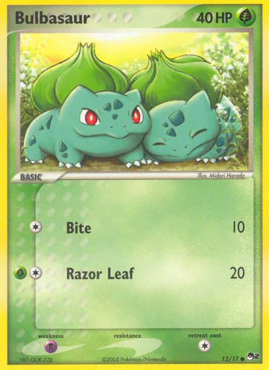 Bulbasaur 12/17 Common | POP Series 2 | Pokemon Card