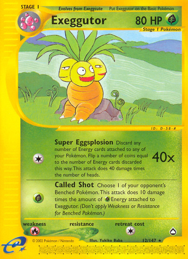 Exeggutor 12/147 Rare | Aquapolis | Pokemon Card