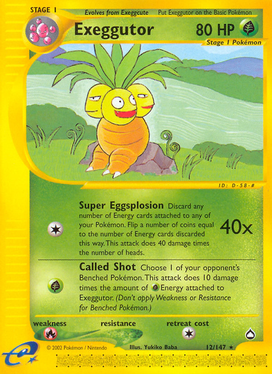 Exeggutor 12/147 Rare | Aquapolis | Pokemon Card