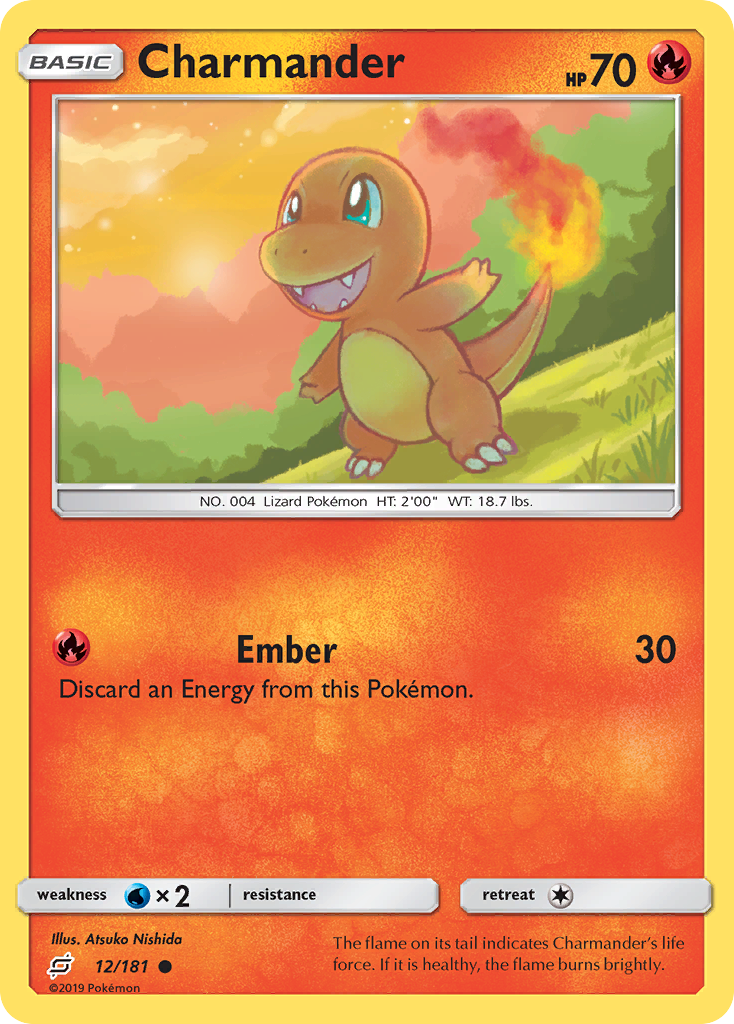 Charmander 12/181 Common | Team Up | Pokemon Card