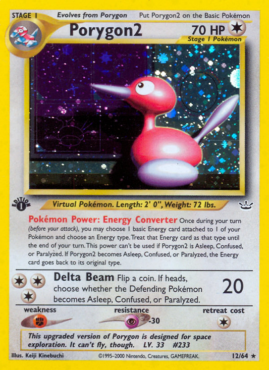 Porygon2 12/64 Rare Holo | Neo Revelation | Pokemon Card