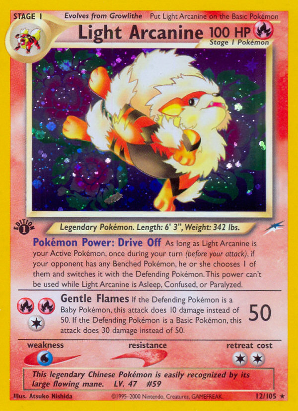 Light Arcanine 12/105 Rare Holo | Neo Destiny | Pokemon Card