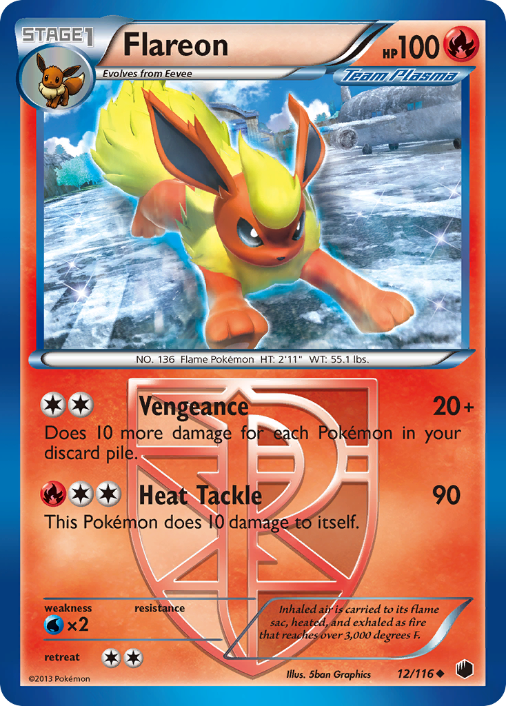 Flareon 12/116 Uncommon | Plasma Freeze | Pokemon Card