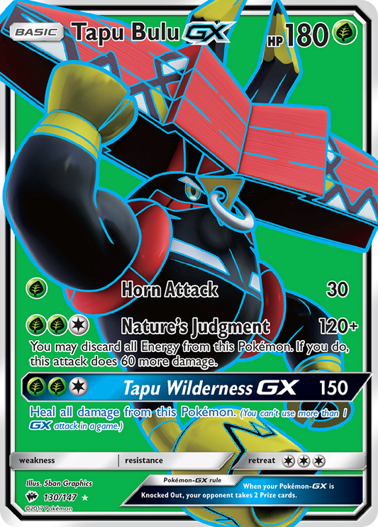 Tapu Bulu-GX 130/147 Rare Ultra | Burning Shadows | Pokemon Card