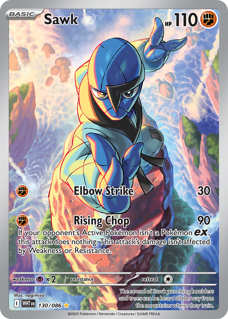 Sawk 130/86 Illustration Rare | White Flare | Pokemon Card