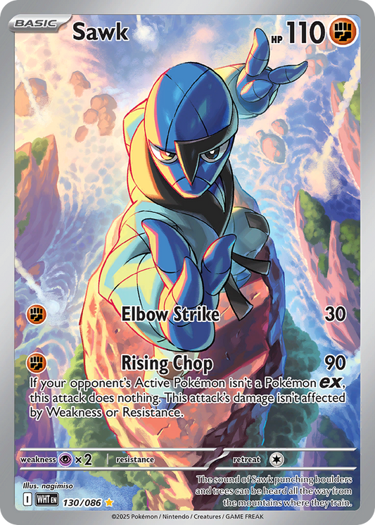 Sawk 130/86 Illustration Rare | White Flare | Pokemon Card