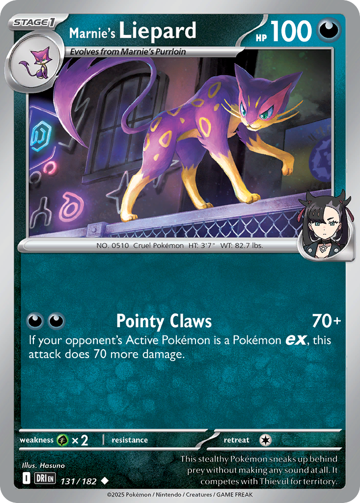 Marnie's Liepard 131/182 Uncommon | Destined Rivals | Pokemon Card