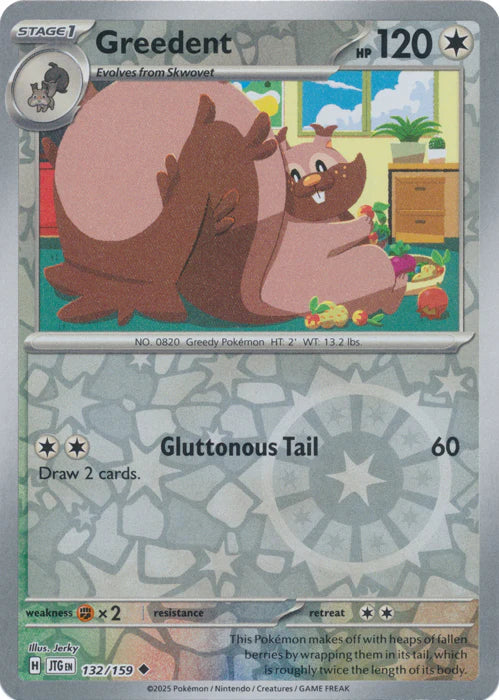 Greedent 132/159 Reverse Holo | Journey Together | Pokemon Card