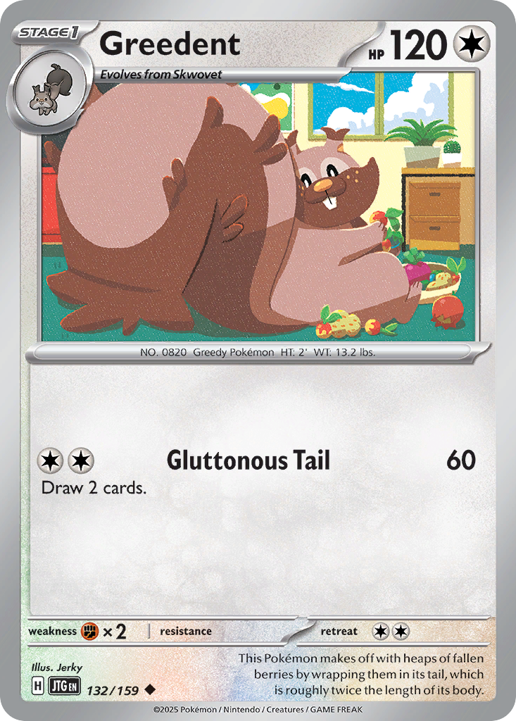 Greedent 132/159 Uncommon | Journey Together | Pokemon Card