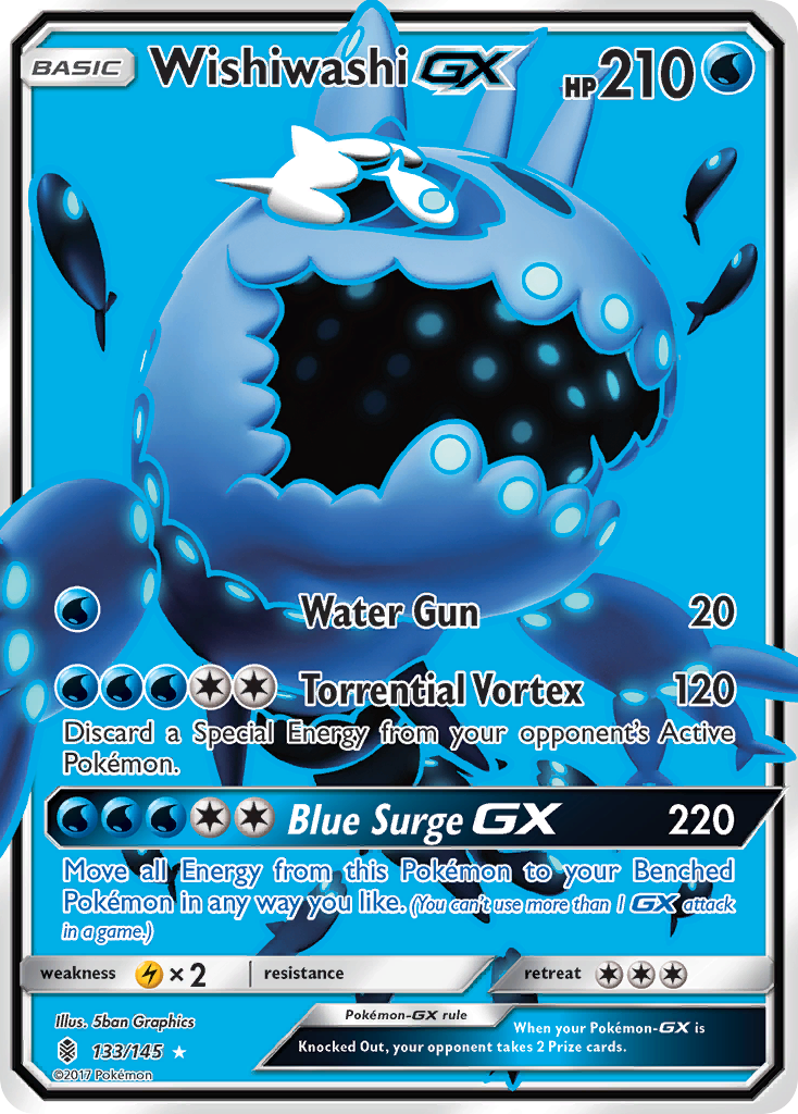 Wishiwashi-GX 133/145 Rare Ultra | Guardians Rising | Pokemon Card