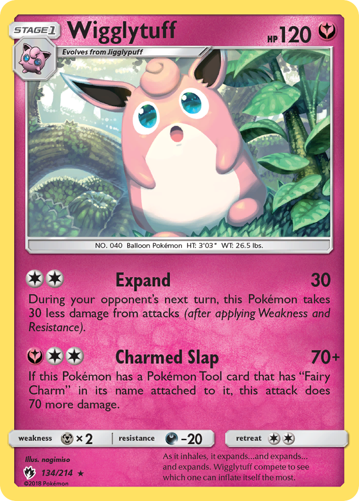 Wigglytuff 134/214 Rare | Lost Thunder | Pokemon Card