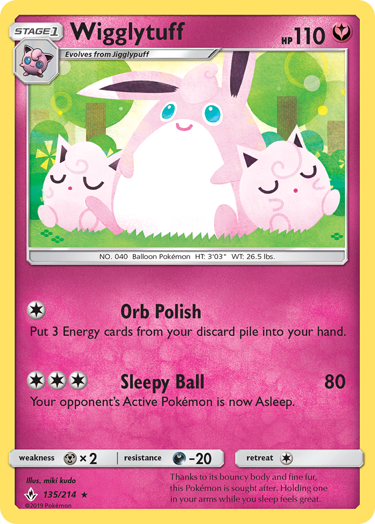 Wigglytuff 135/214 Rare | Unbroken Bonds | Pokemon Card